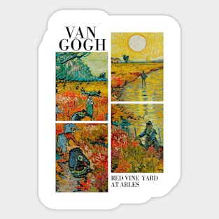 Van Gogh - Red Vine Yard in Arles Sticker